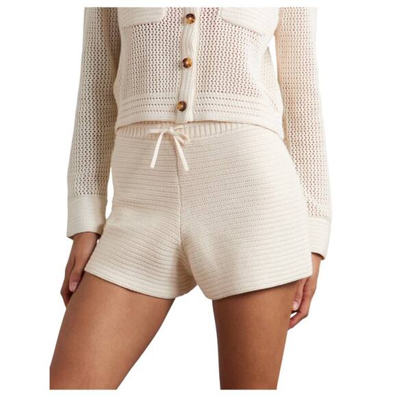 La Ligne Pants - La Ligne NYC Crochet Jane Shorts in Cream S